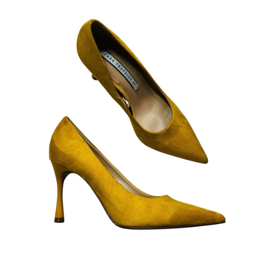 Zara Mustard‎ Yellow Pointed Heels